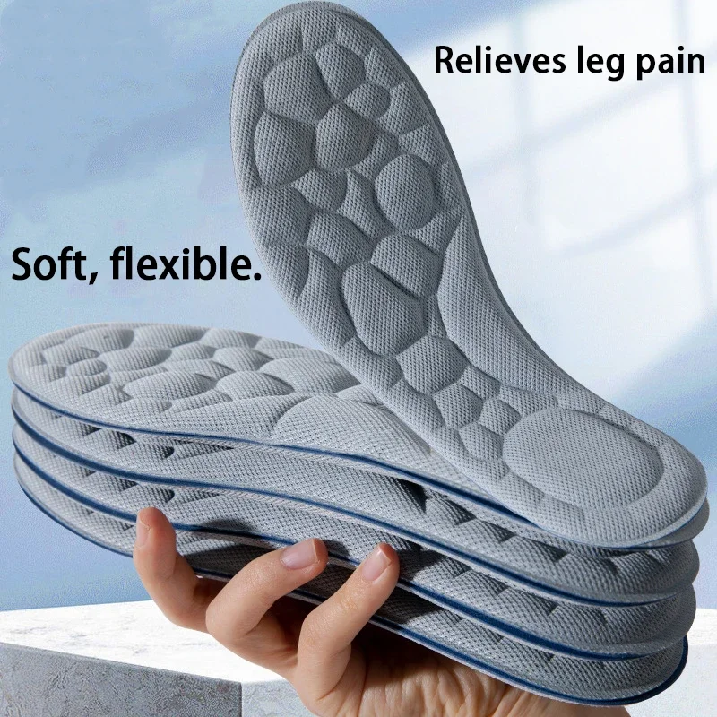 NEW Feet 5D Insoles for Shoes Men Outdoor Running Sports Insole Memory Foam Shock Absorption Shoe Sole Comfort Insoles 1/2Pair