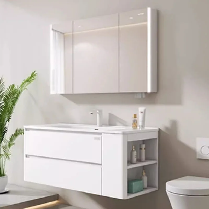 تخزين خزانة حمام بيضاء ورقة أقسام فاخرة حديثة عرض خزانة المرحاض منظم أرشيفادوريس أثاث الفندق #4