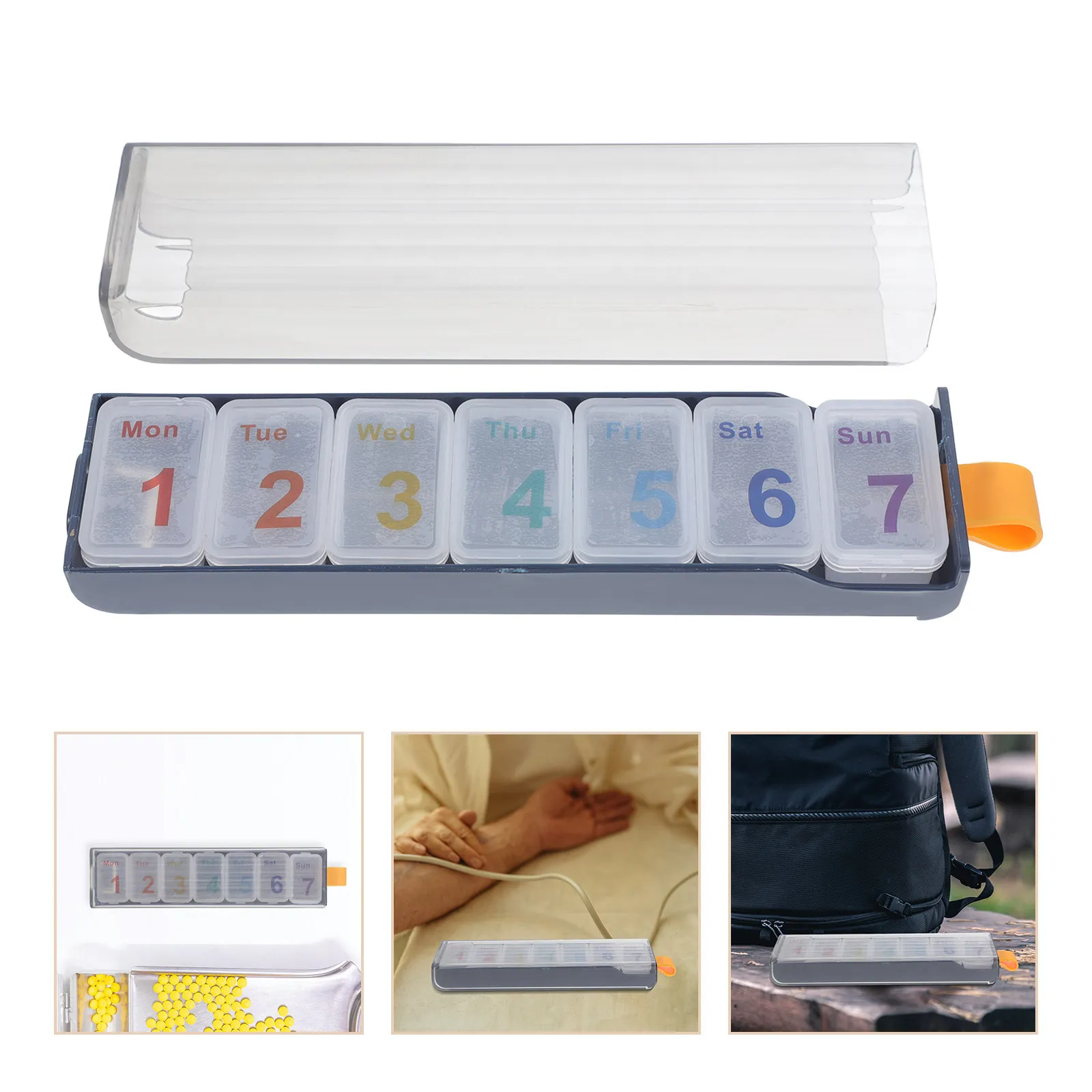 

Набор из 7-секционных портативных органайзеров для таблеток на неделю, компактный и легкий дорожный футляр для лекарств