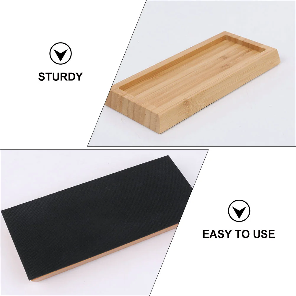 Serving Sharpening Stones Stand Whetstone Bamboo Sharpener Rack Knife Sharpeners
