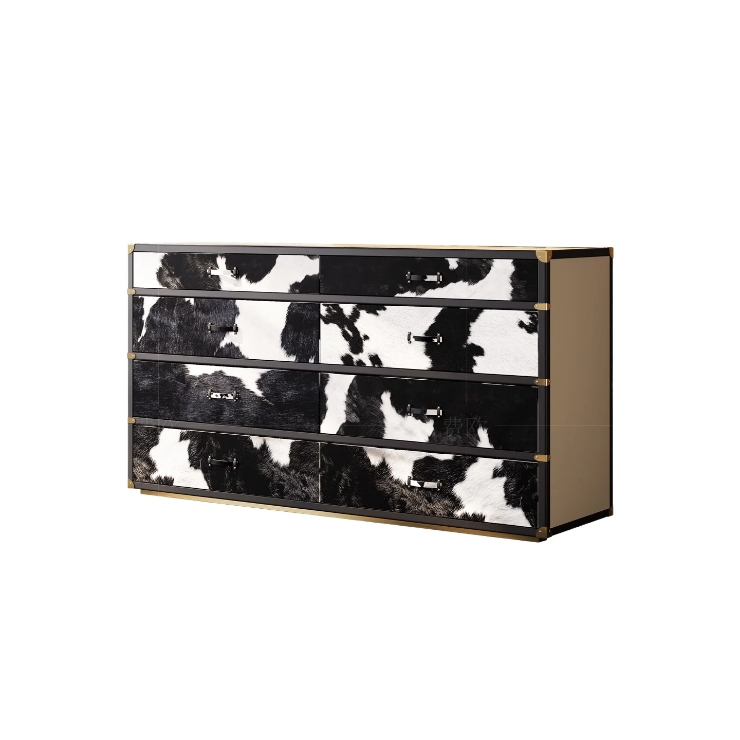 LMM light luxury chest cabinet Italian luxury house high-grade milk cowhide jewelry storage cabinet