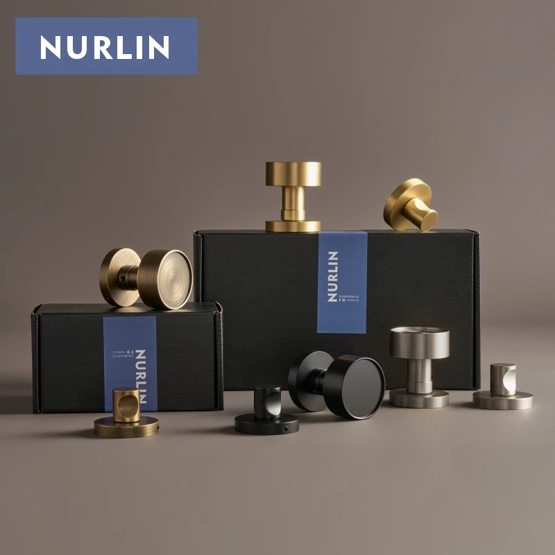 Nurlin US American Standard Brass Door Knobs Handle Set Mortise Passage Privacy  Dummy Matt Bronze Black Gold Brushed Nickel