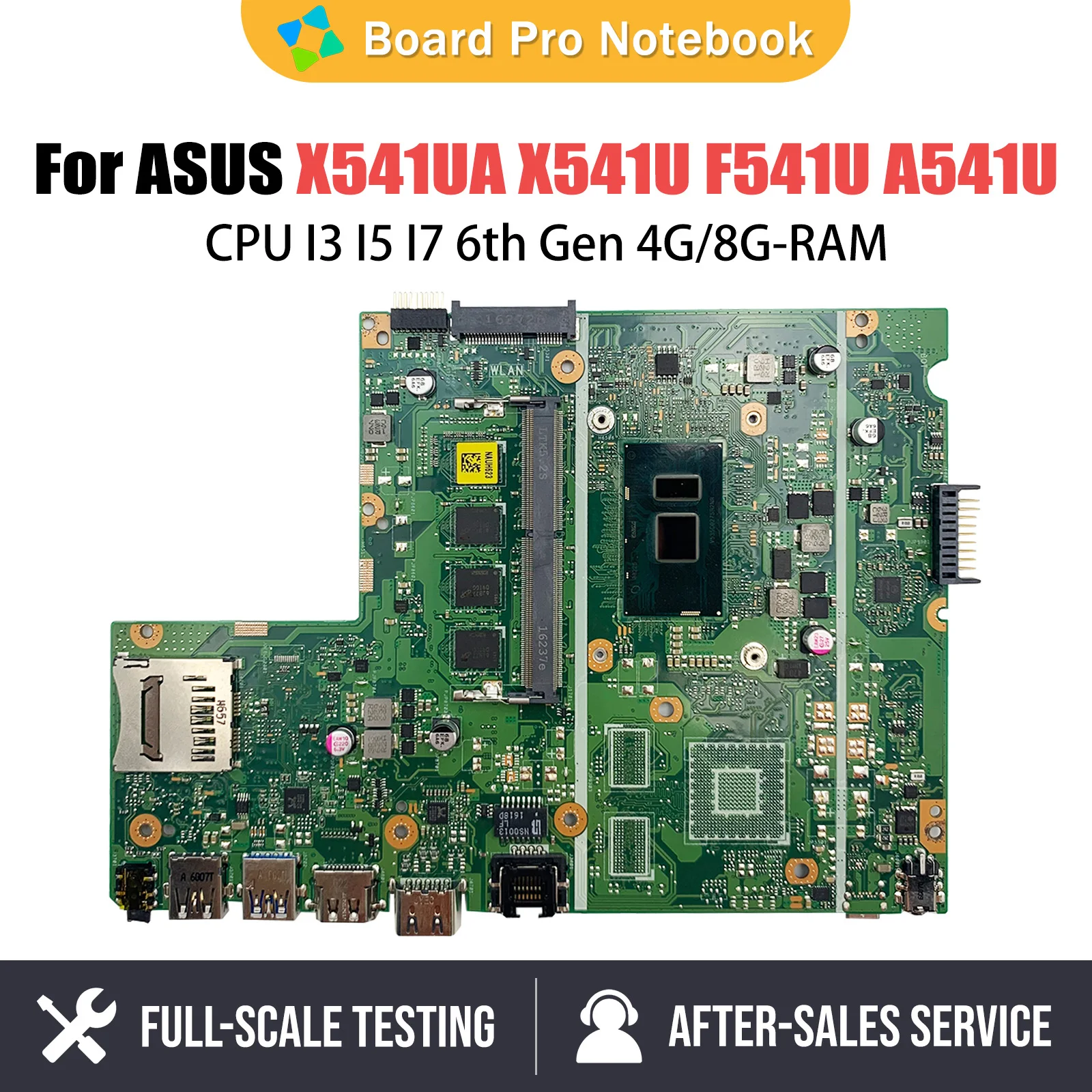 

X541UA Notebook Mainboard For ASUS X541UJ X541UAK X541U F541U A541U X541UV X541UVK Laptop Motherboard I3 I5 I7 CPU 4GB 8GB-RAM