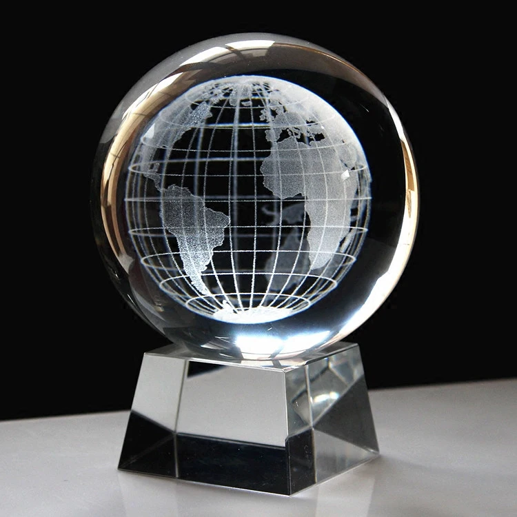 Teachers, classmates and colleagues Friend best birthday present -TOP COOL Crystal earth 3D Figurine art statue