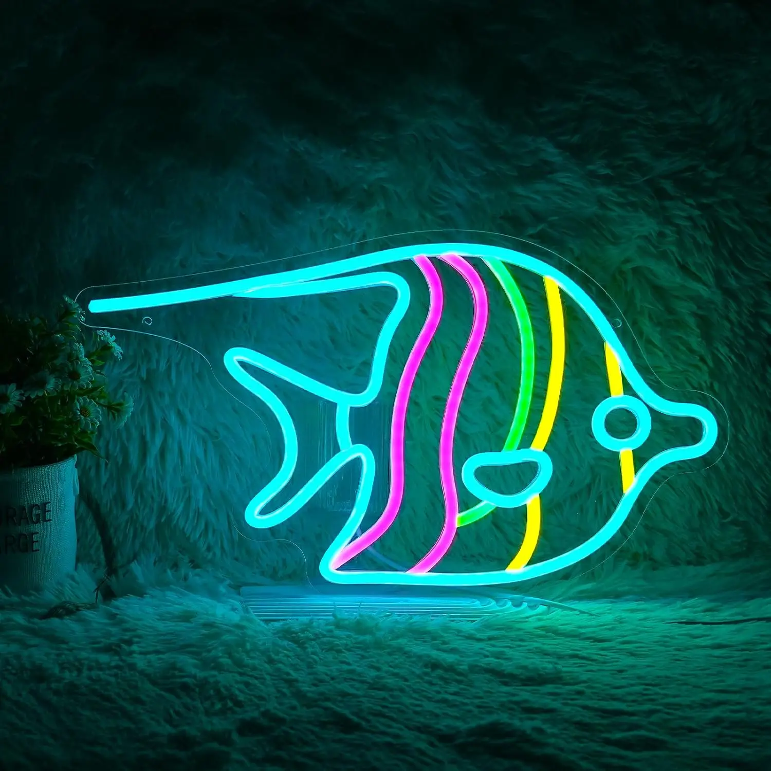 

Butterfly Fish Neon Sign Ocean Tropical Fish Animal Sign Sea Art Light for Resturant Shop Home Wall Decor Bedroom Bar Hotel Part