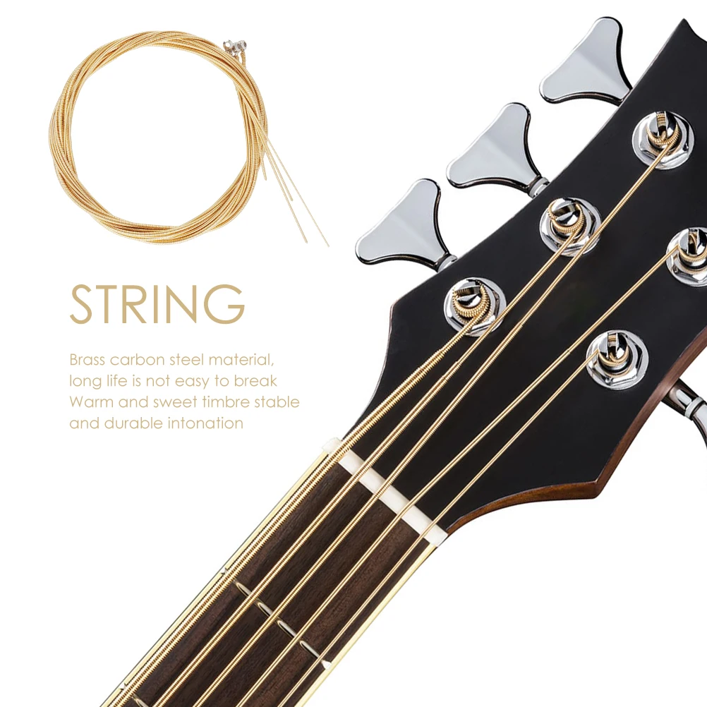 

Premium Bass Strings Replacement Durable Carbon Steel Brass Material Acoustic Bass String Accessories Long Lasting Smooth Easy
