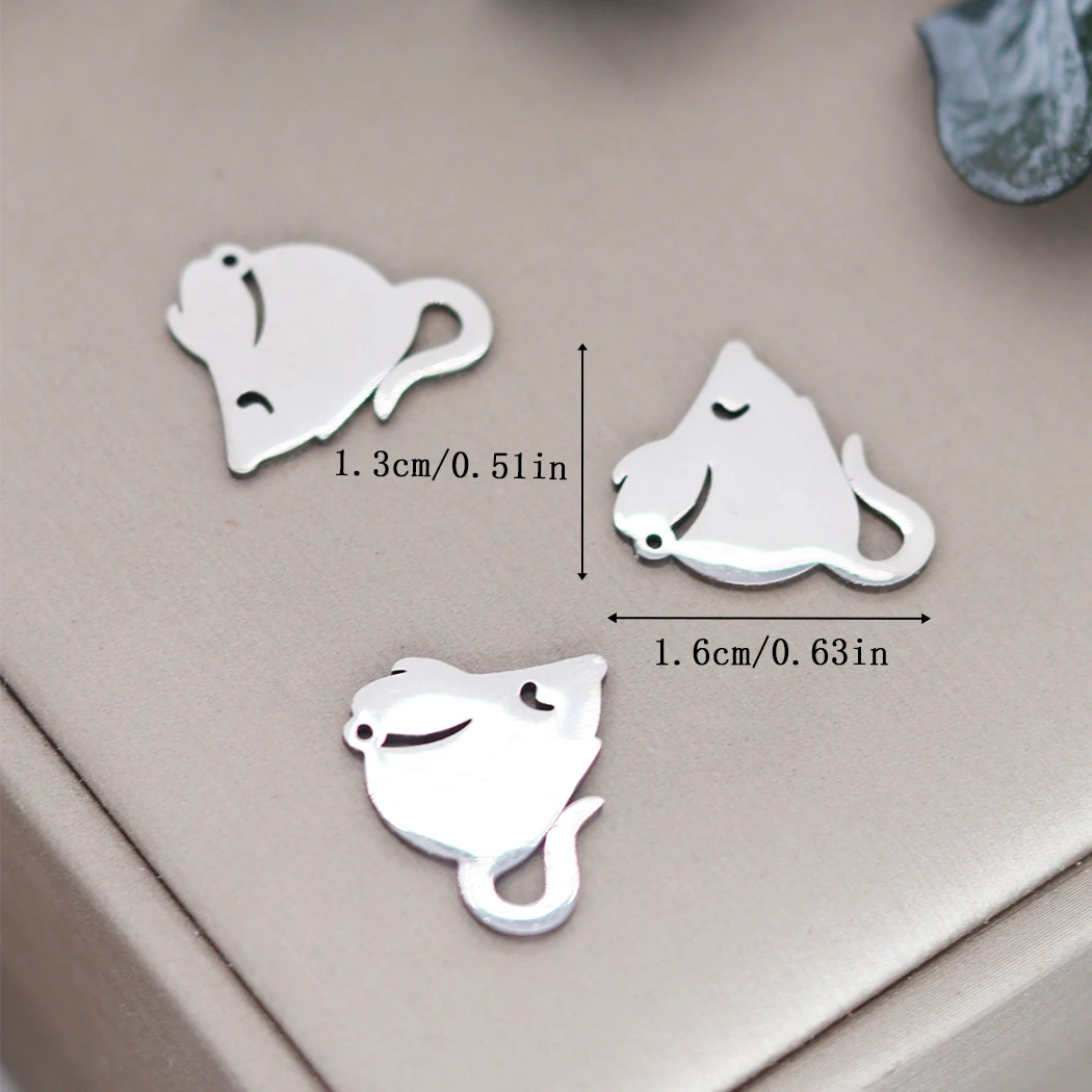 3pcs Cute Cartoon Little Mouse Charms Fit Earrings Bracelet Necklace Pendants Handmade DIY Jewelry Accessories