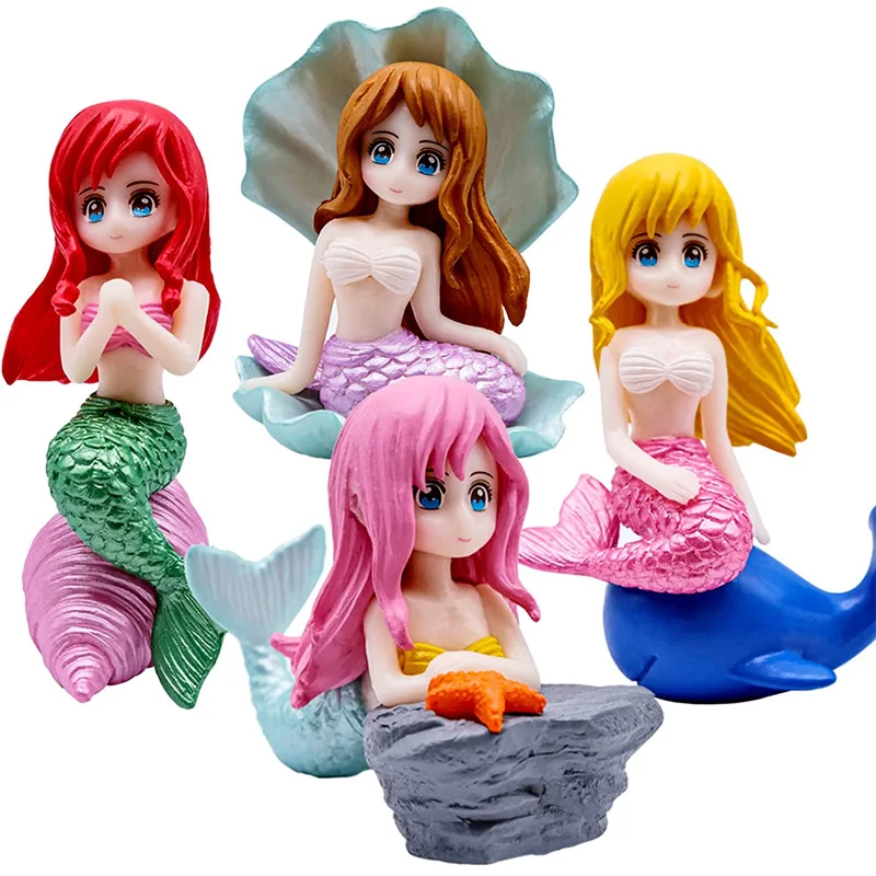 Aquarium Fish Tank Little Mermaid Ornament Miniature Figurines DIY Cake Decor Desk Craft Accessories Decorations