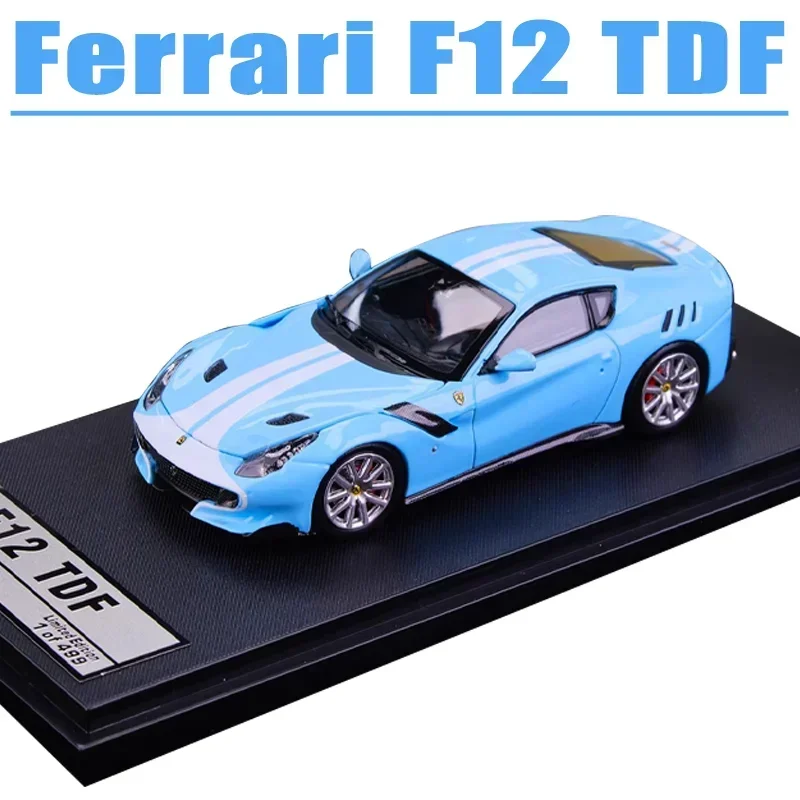 Pequeno brinquedo escala 1/64 Ferrari F12 TDF liga brinquedo veículo motorizado diecast metal modelo presentes