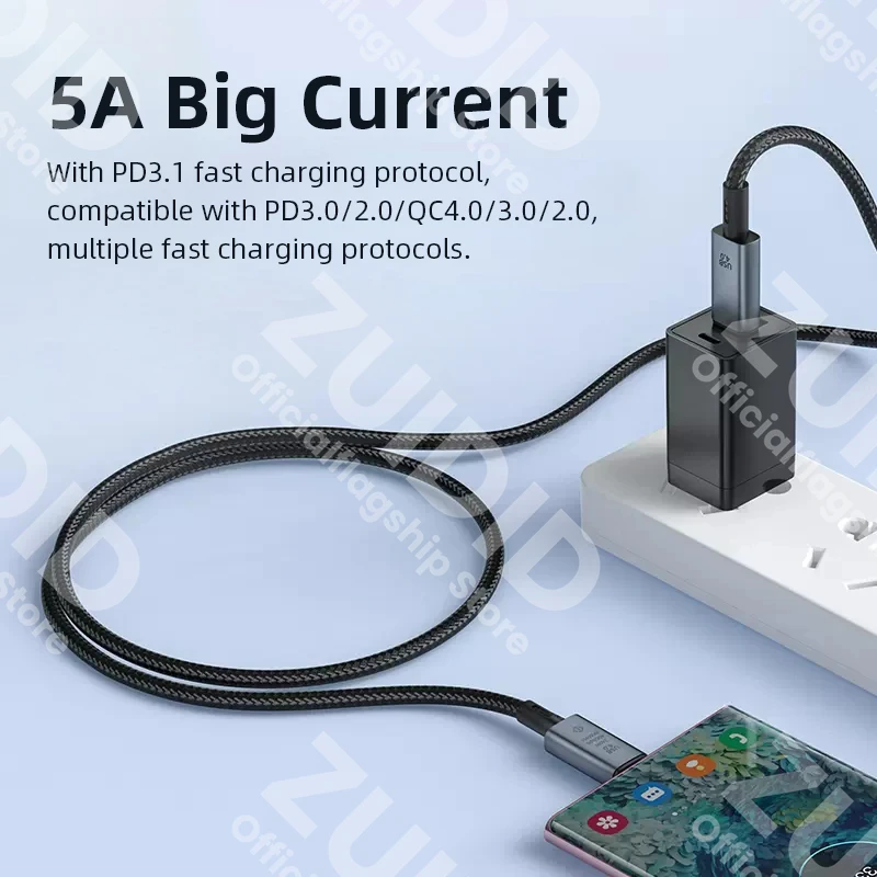 PD240W/100W USB4.0 40Gbps Type C to C Cable 5A Fast Charging Cable 8K@60Hz for MacBook Pro PS5 Nintendo Switch Galaxy Steam Deck