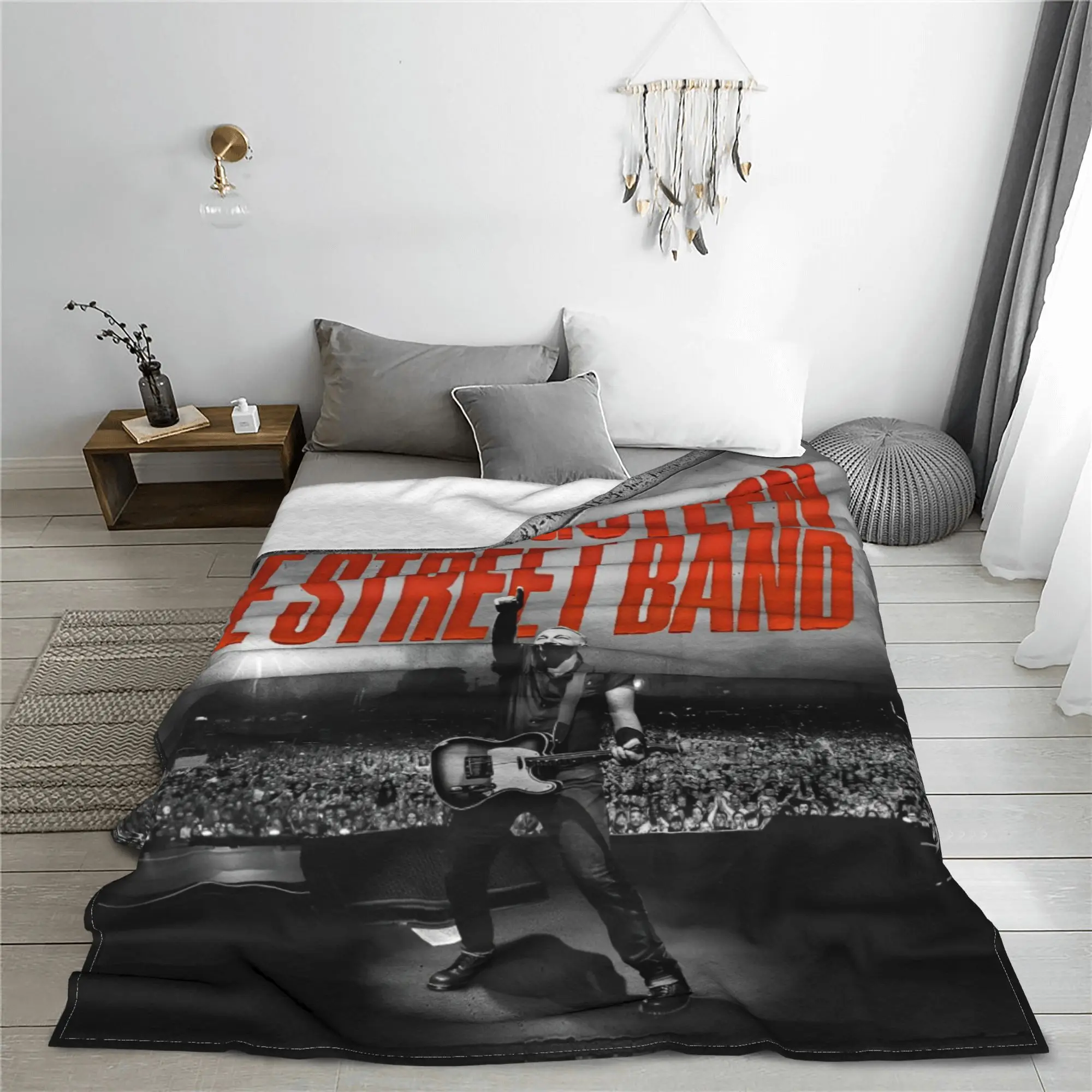 2024 Tour Bruce The E Street Band Springsteen Thunder Road Knitted Blanket Flannel Throw Blanket Summer Soft Warm Bedspreads