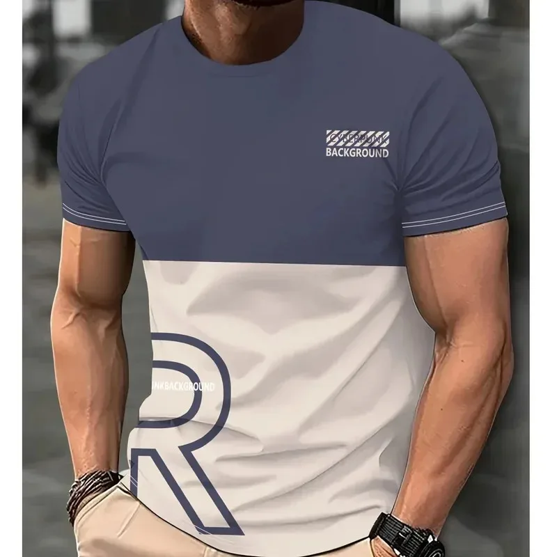 Casuais Roupas Letnia męska koszulka z krótkim rękawem, bardzo duża, retro, z nadrukiem 3D, wysokiej jakości, oddychająca, prosta i stylowa. — zdjęcie 5