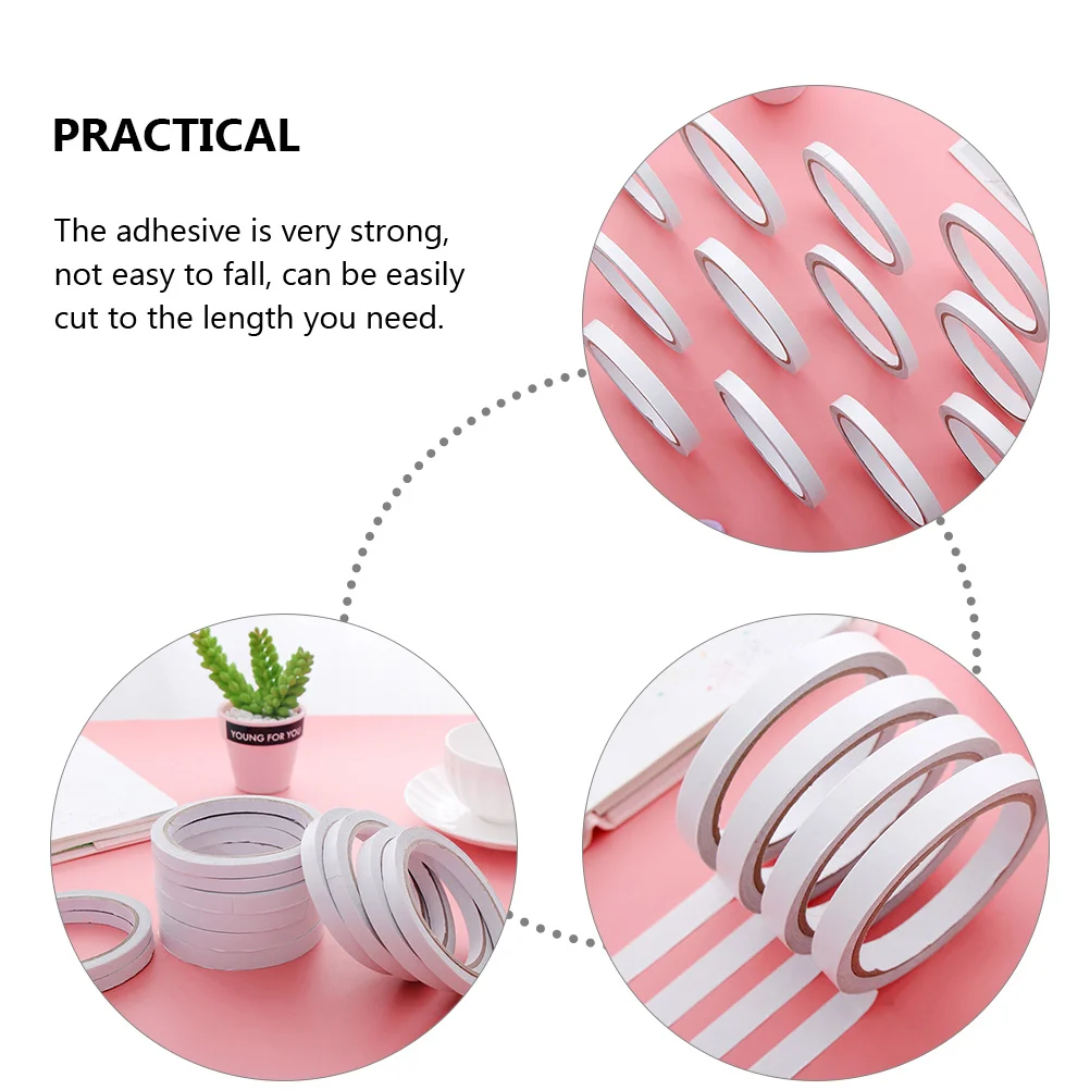 

9 Rolls Tape Heavy Duty Strong Transparent Double Sided Adhesive White Release Paper