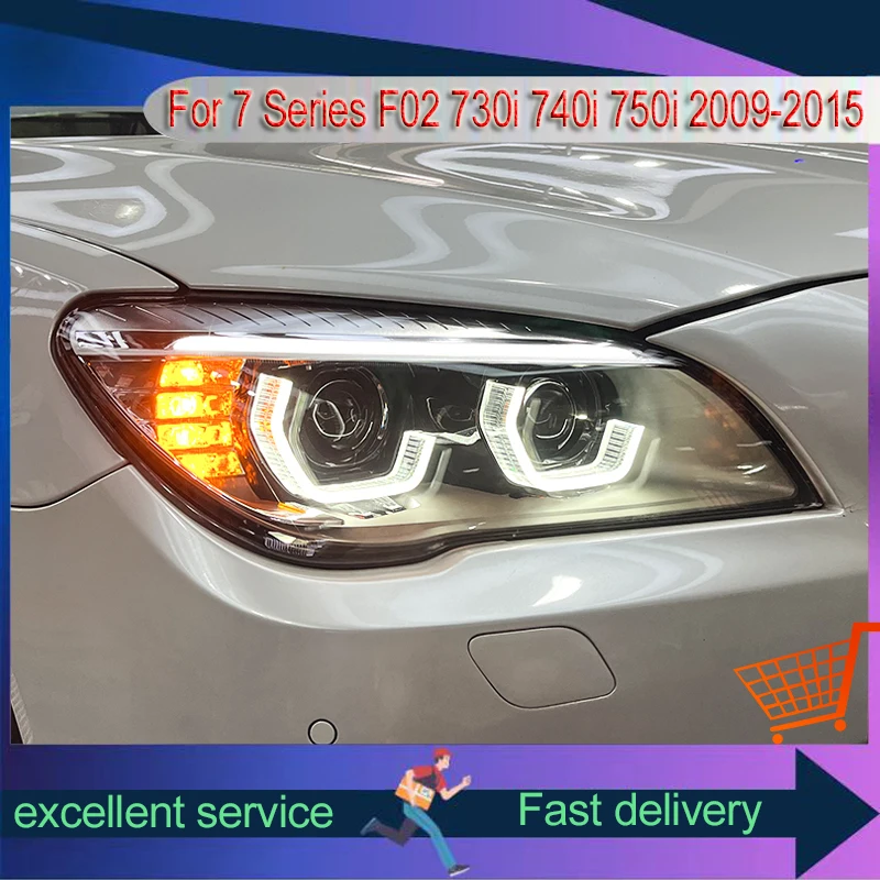 Front Lamp For BMW 7 Series F02 730i 740i 750i 2009-2015 Automobile Assembly Modified Laser Lens LED Spoon Design DRL Headlight