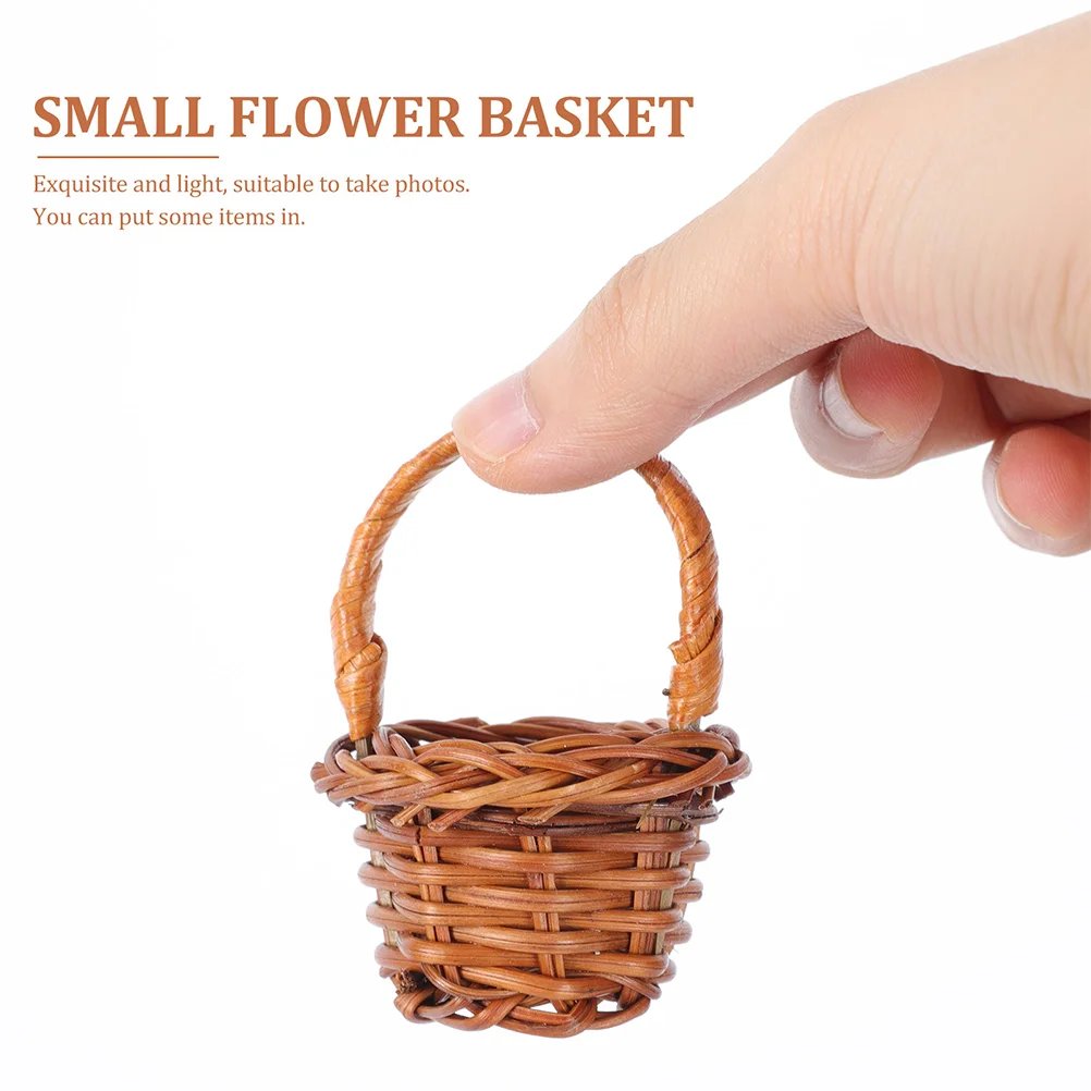 Mini panier de rangement de fleurs tissé, maison de courses, petit panier de bonbons de Pâques, conteneur de cadeaux, boîte de décoration de fête, 12 pièces