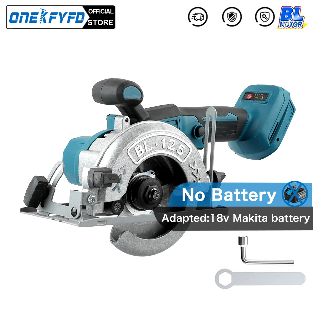 

125mm Brushless Circular Saw Cordless Electric Saw Adjustable Wood Cuttiing Machine Handheld Woodworking Saw for Makita Battery