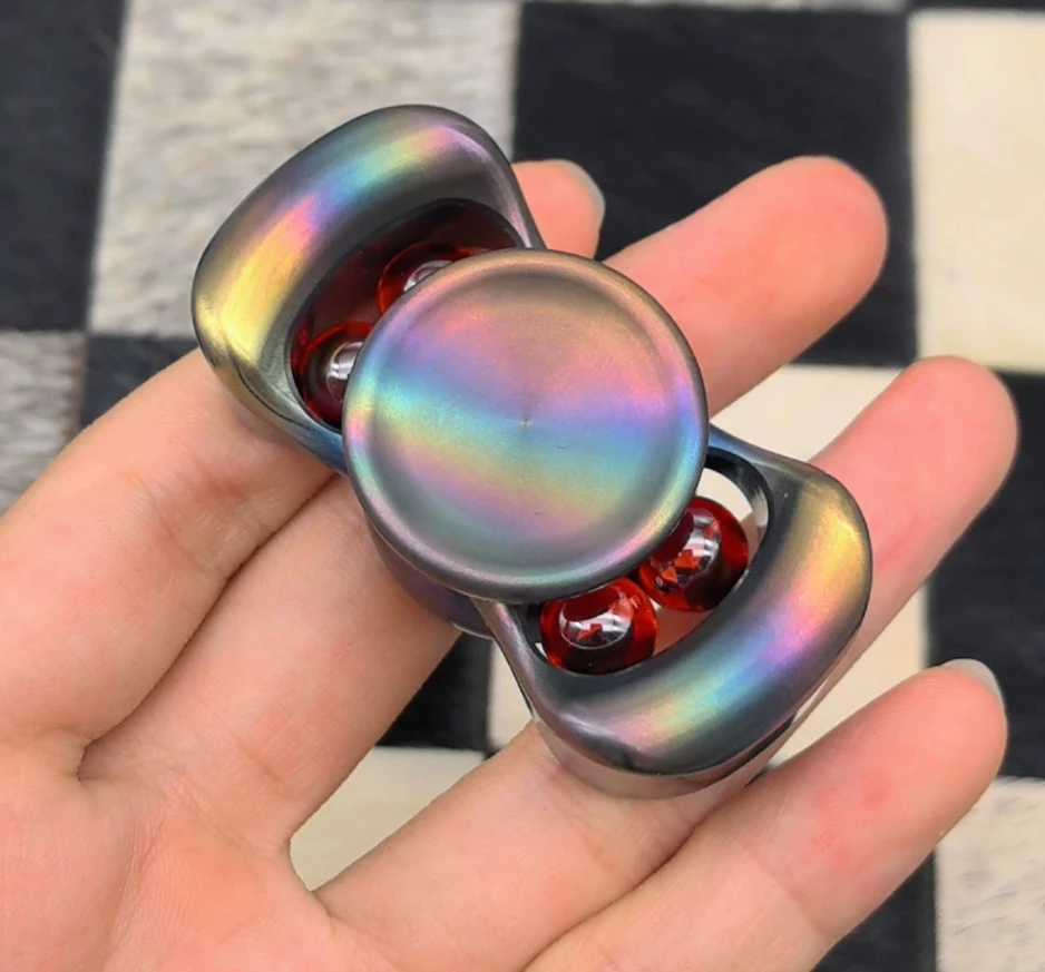 USED EDC KAP horizon mega Zirconium Rainbow spinner fingertip gyroscope Decompression toys