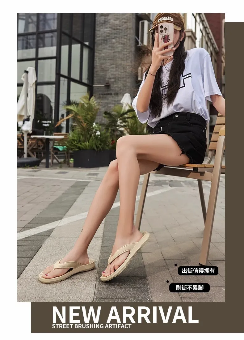 Weichsohlige Rutschfeste Casual Flip-Flops, Modische Paar-Sandalen, Vielseitige Sommer-Strand- und Badezimmer-Hausschuhe – Detail 1