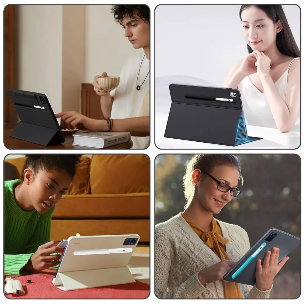 Portable Silicone Pencil Holder Anti-loss Self-Adhesive Tablet Stylus Pencil Case Solid Color Flexible Pen Clip