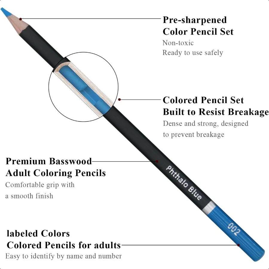 أقلام رصاص ملونة لكتب التلوين للكبار 72 مجموعة أقلام رصاص ملونة أقلام تلوين أساسية ناعمة للكبار أقلام تلوين كتاب f