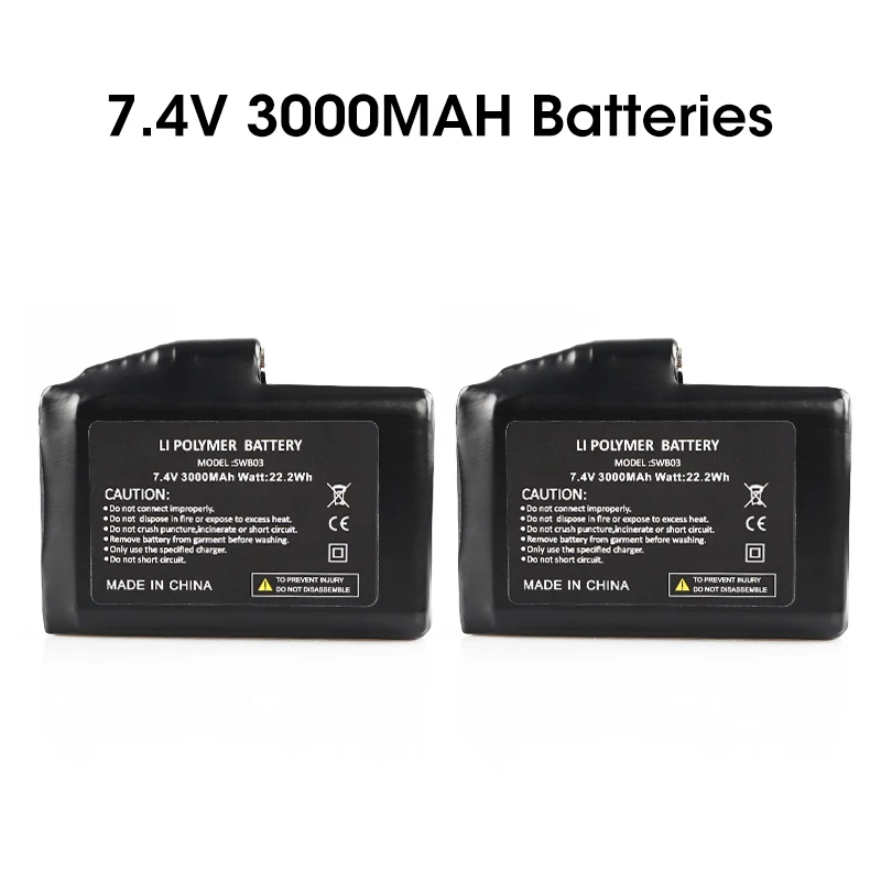 Savior Heat Battery Charge 7,4 V 2200 mAh/3000 mAh Li-Polymer wiederaufladbar für beheizte Handschuhe Fäustlinge Liner beheizte Socken 2022
