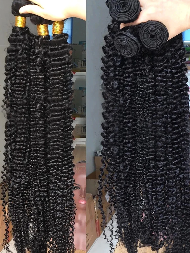 28 30 36 38 cali Indian Remy Raw Virgin Weaving 100% ludzki włos Loose Curly Water Wave Extensions 1 3 4 Deep Wave Bundles Deal