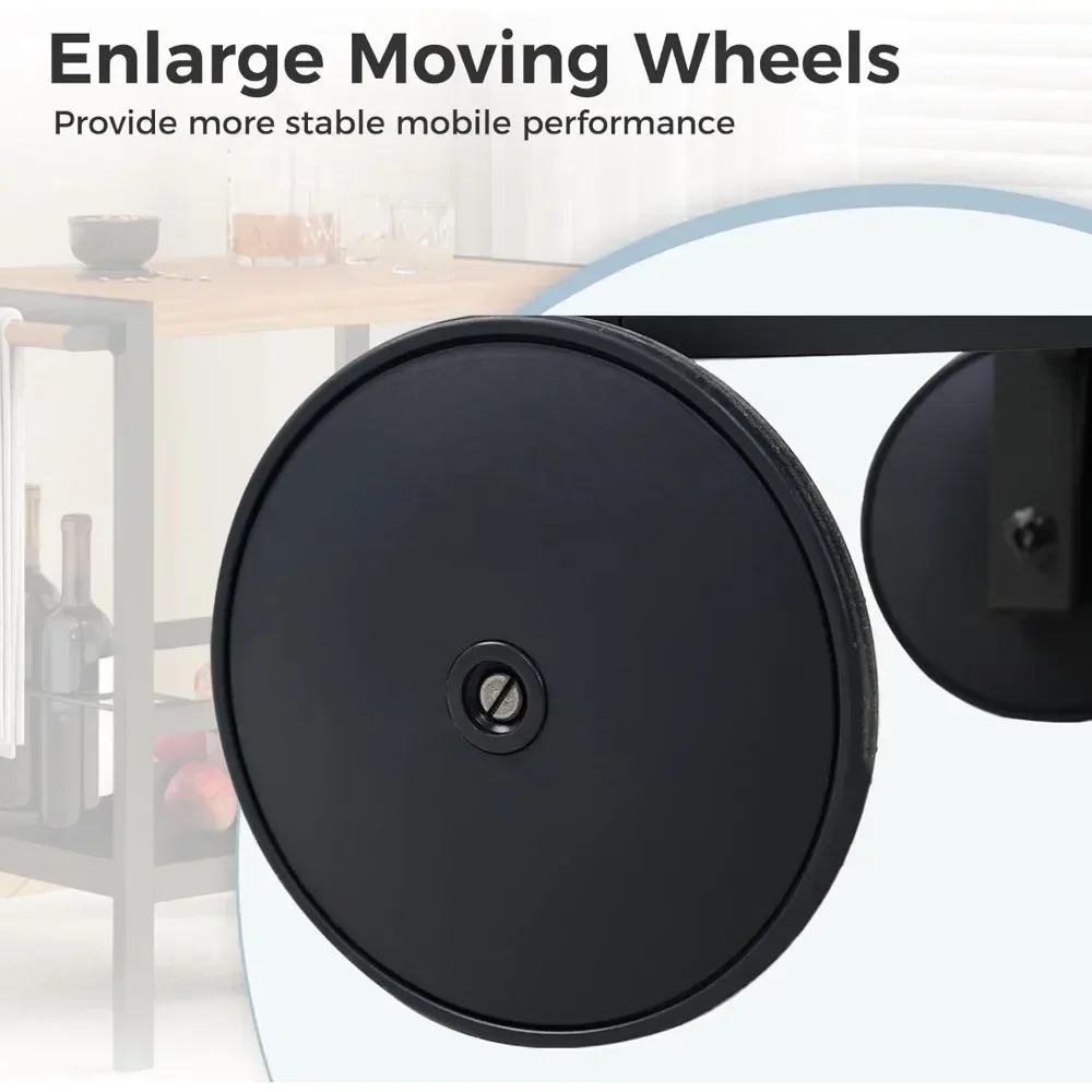 Carro de bar al aire libre con botellero, carrito de comedor con parrilla con doble estante, carrito de servicio de aluminio con mesa con acabado de veta de madera