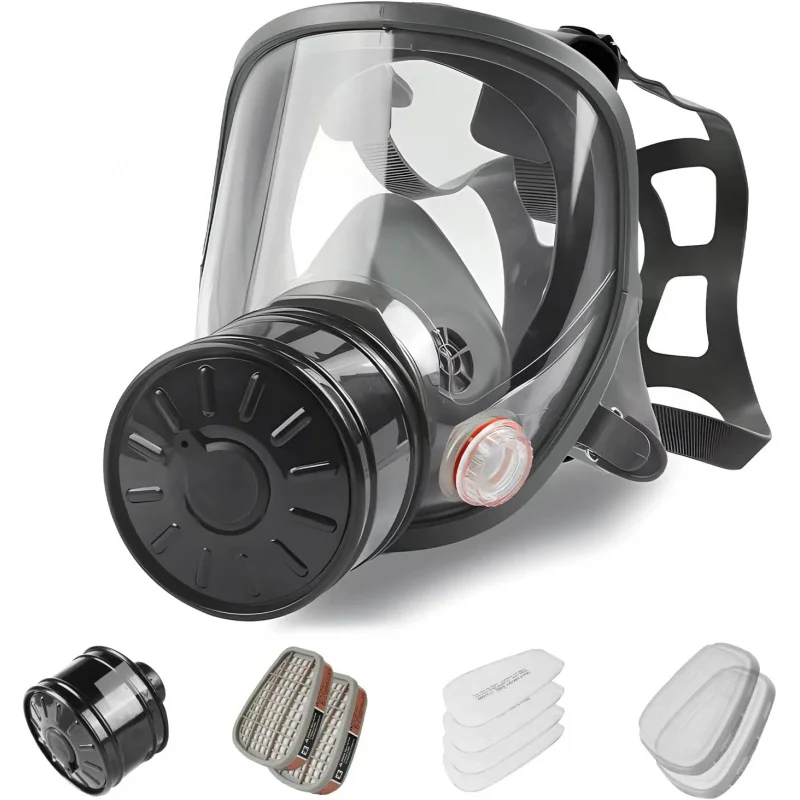 

Full Face Gas Mask Gas Masks Survival Nuclear and Chemical with 40mm Activated Carbon Filter Reusable Respirator Mask