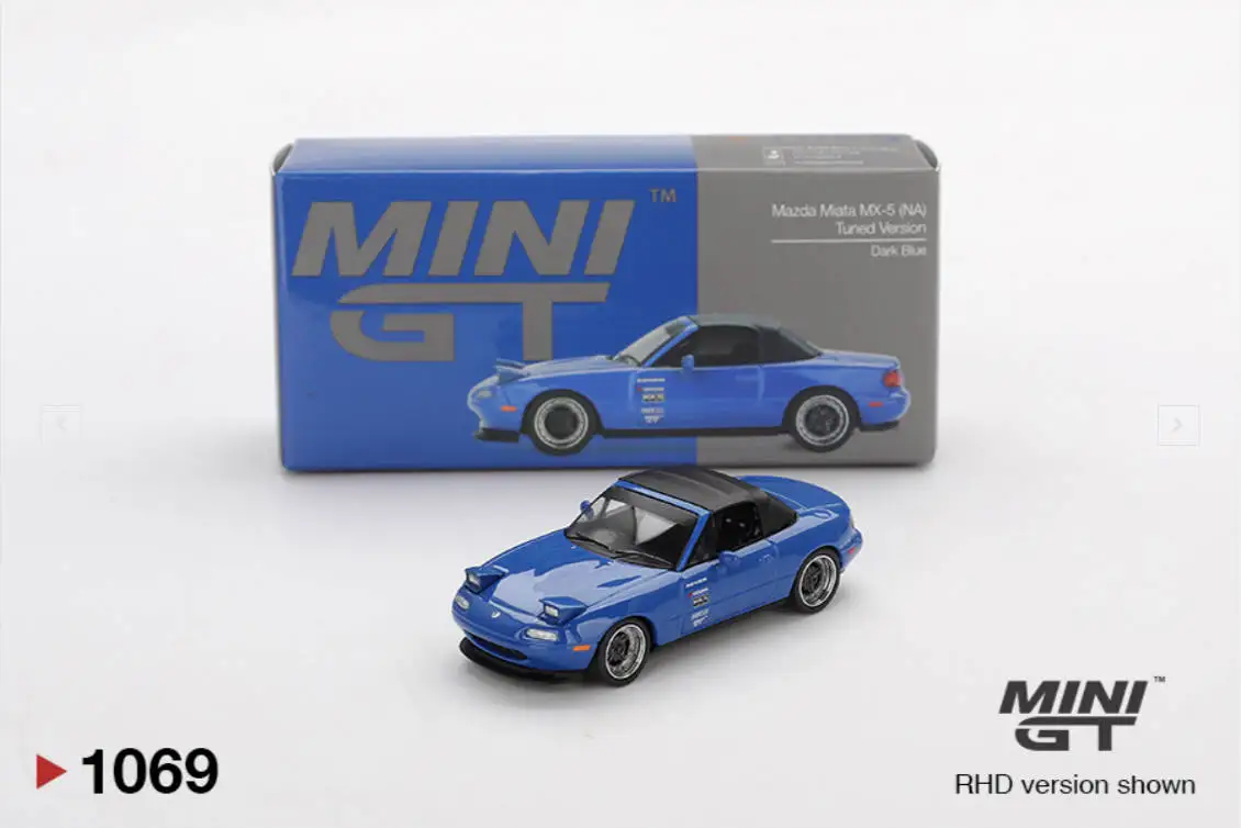 

MINIGT 1069 In Stock 1:64 Mazda Miata MX5 NA Tuned Version Dark Blue Diecast Car Model Collection Toys