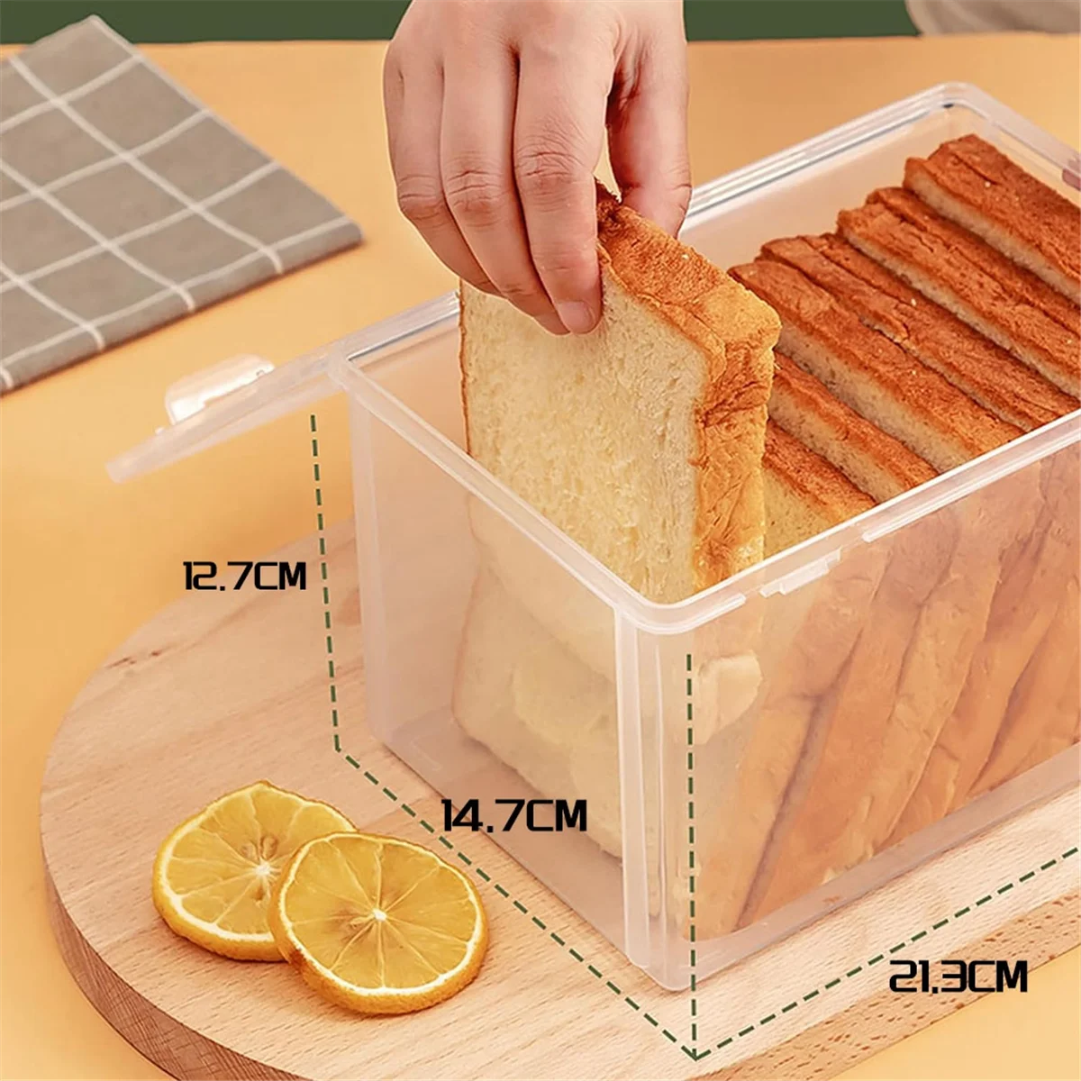 Airtight Bread Storage Containers Bread Box Plastic Reusable Loaf Cake Clear Bread Dispenser Freshest Bread Bin BLJS