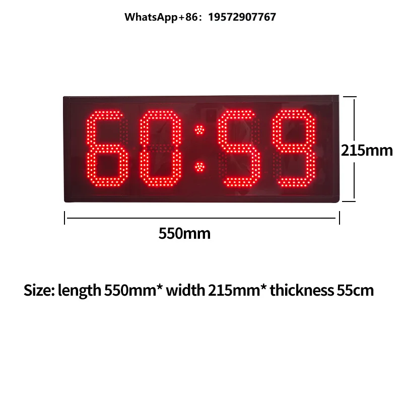 6-inch Gym Digital Timer Plug-in Power Supply Switch Countdown Timer and Score Double-sided Display Timer Futsal Scoreboard