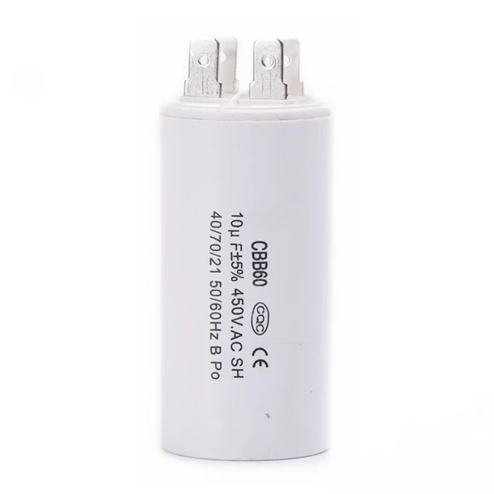 Water Pump Capacitor 220V Cbb60 Four-Insert Motor Special Metal Film Patch Capacitor 10UF 450V