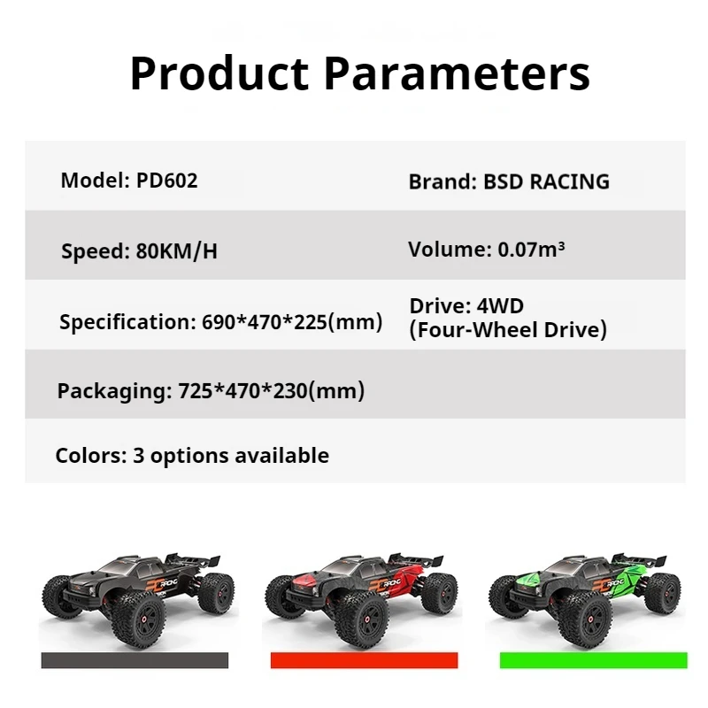 PDracing 1:6 المهنية RC 4WD فرش التحكم عن بعد لعبة مجسمة مركز منخفض الجاذبية على الطرق الوعرة سباق التحكم عن بعد سيارة 602 #3