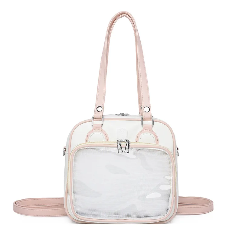 Transparent Zipper Simple All Match Ita Bags Casual Y2k Aesthetic Fashion Shoulder Crossbody Bag Korean Women Students Backpacks