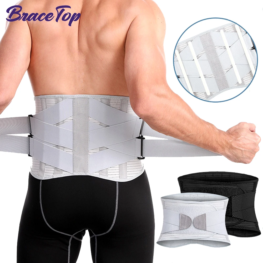 BraceTop Sport Back Support Lower Back Brace Provides Back Pain Relief Lumbar Support Belt for Herniated Disc Sciatica Scoliosis