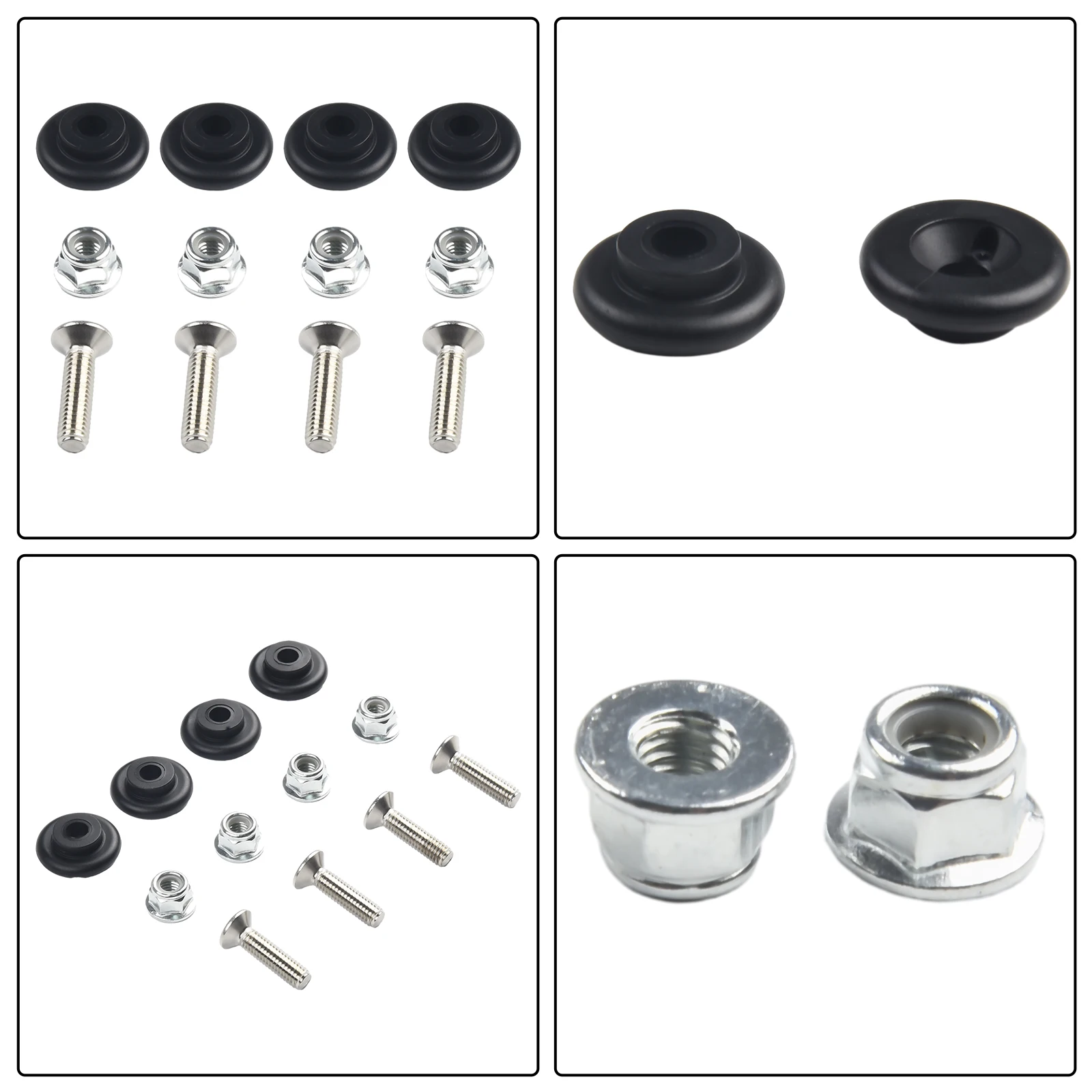 4 Sets 12 Pieces Motorcycle Luggage Bushing Pads for Rack Holder Bracket CNC Aluminum Alloy with Plastic for Secure Mounting