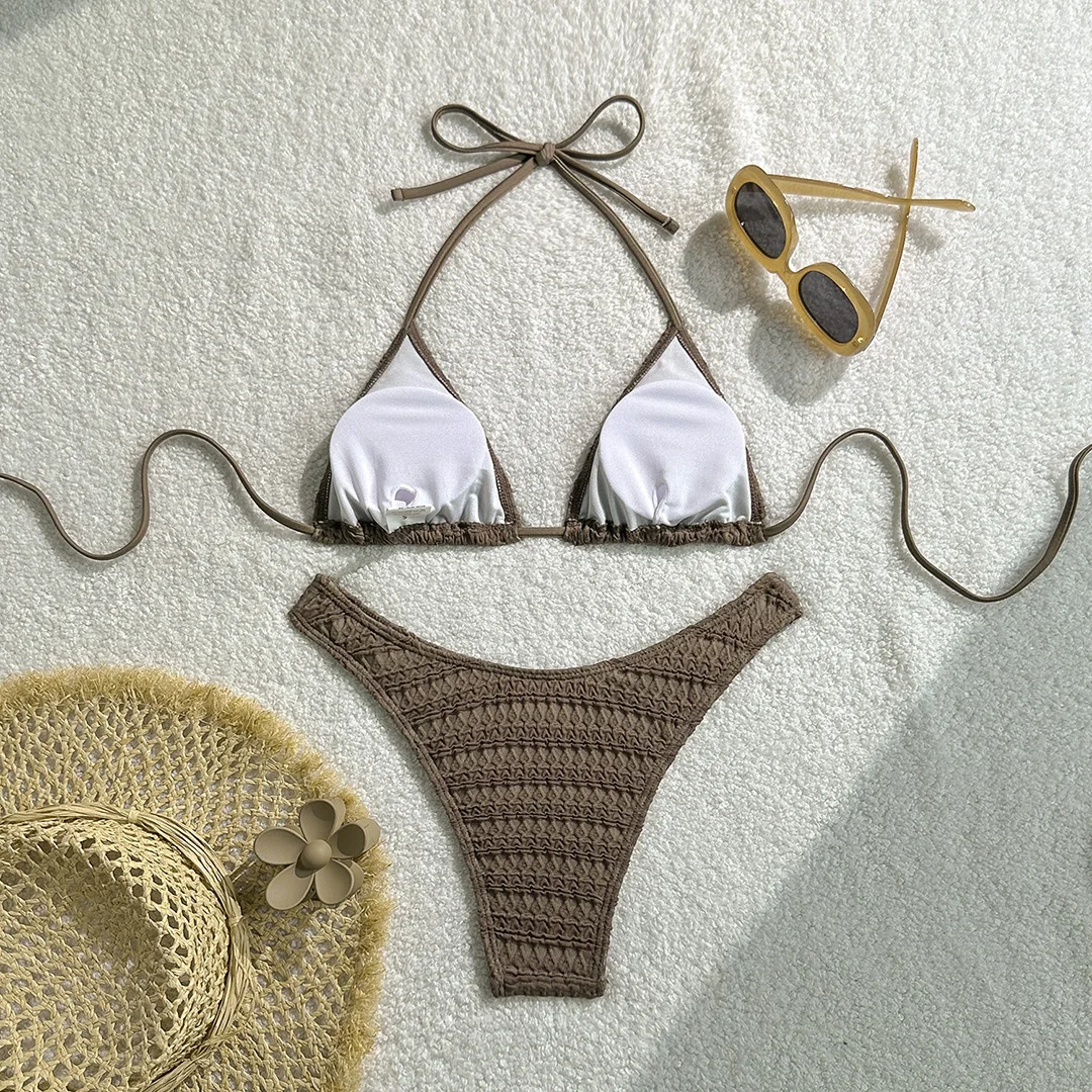 8 Farben, geraffter, halterloser, brasilianischer Bikini, Damen-Badebekleidung, zweiteiliger Bikini-Set, Badeanzug, Badebekleidung, Schwimmbekleidung V5470 – Detail 31
