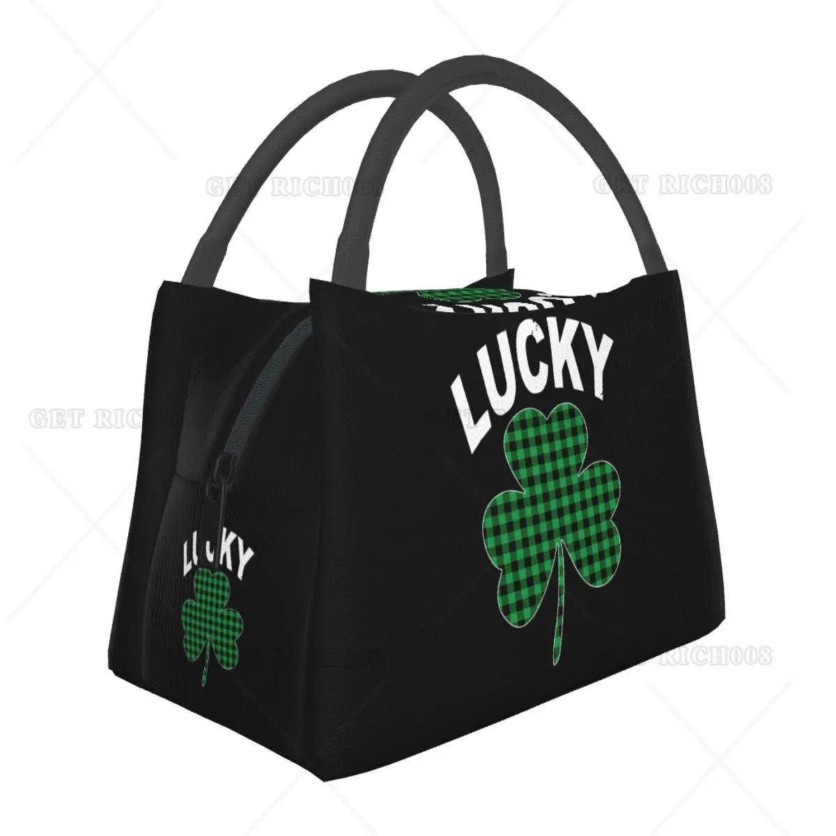 Lucky Clovers St.patrick Lunch Bag Insulated Lunch Bag Food Container Bento for Women Girl School Work Picnic