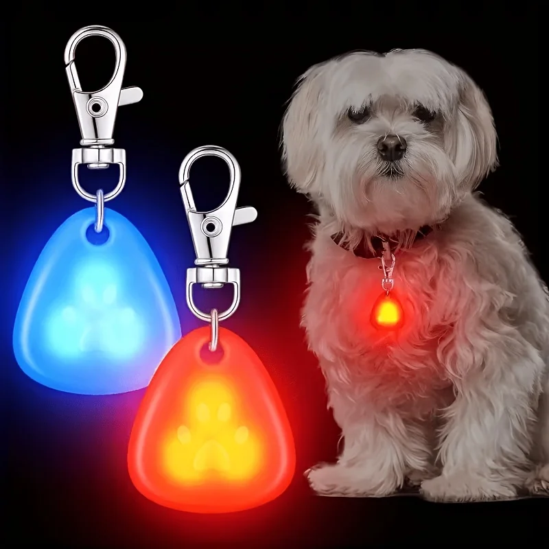 LED Pet Pendant Collar Light, LED Dog Collar Light, Clip-On Dog Safety Light, High Visibility Light Up Dog Collar Accessory, Lig