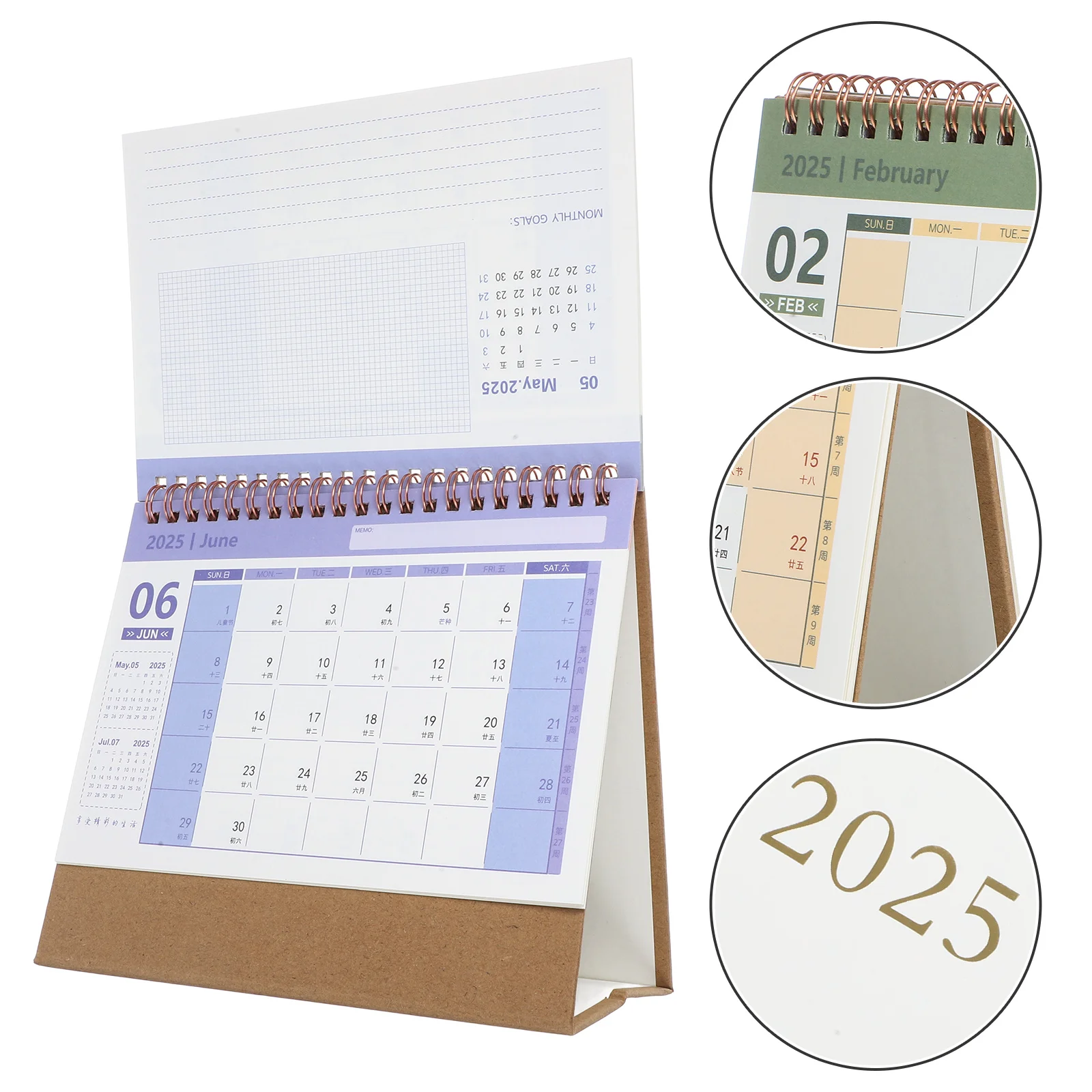 Decorate 2025 Desk Calendar Office 2024 Daily Planner Small Monthly Paper Desktop Academic for Recording Events Office