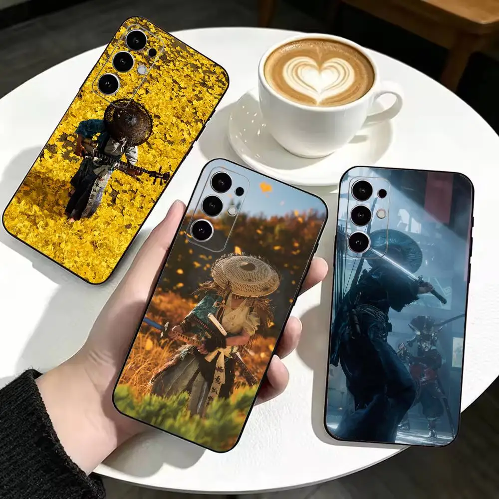 Game G-Ghost of Yotei  Anti-drop Soft Silicone Case for Samsung S26 S24 S23 S22 S21 Ultra Plus FE Lite Black