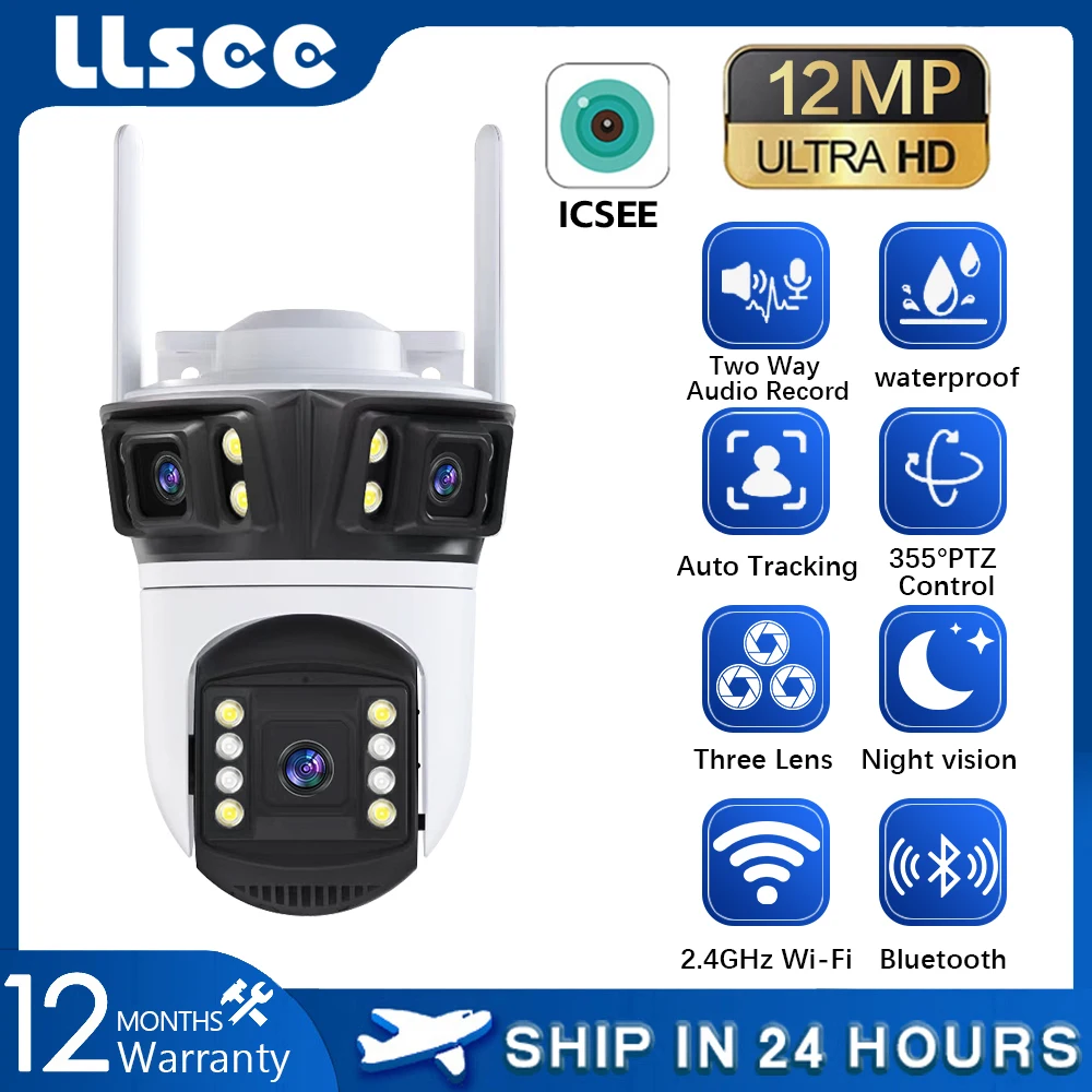 LLSEE ICSEE,Dual lens,8MP camera,CCTV,WIFI,4K,CCTV wireless outdoor,IP security protection camera,