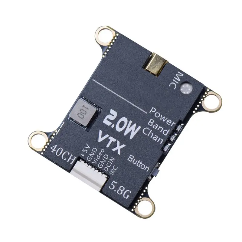 

AS95-2W 5.8G VTX 40CH 2-6S FPV видеопередатчик с регулируемой мощностью 25/400/800/1.5W/2.0W/0 мВт для RC FPV дронов