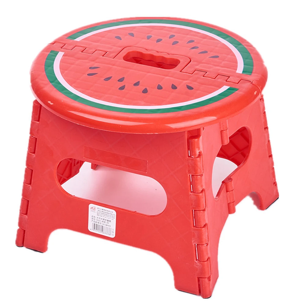 

Creative Folding Stool Portable Step Stool Fruit Plastic Small Chair for Kids Outdoor Mini Seat Kindergarten Thicken Small Bench