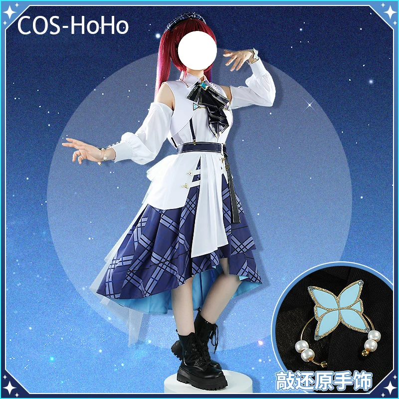 

COS-HoHo Vtuber Hololive Blue Journey Все учащиеся Houshou Marine/Hakui Koyori/Shiranui Flare игровой костюм Косплей Костюм Хэллоуин