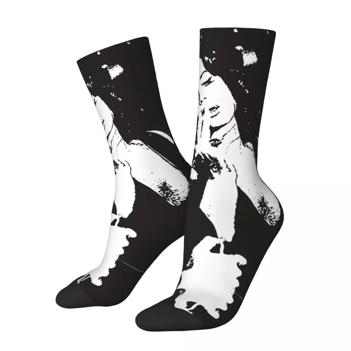 

Funny Men's Socks Novelty Lana Del Rey Sock Vintage Pencil Drawing Style High Quality Women's Socks Spring Summer Autumn Winter