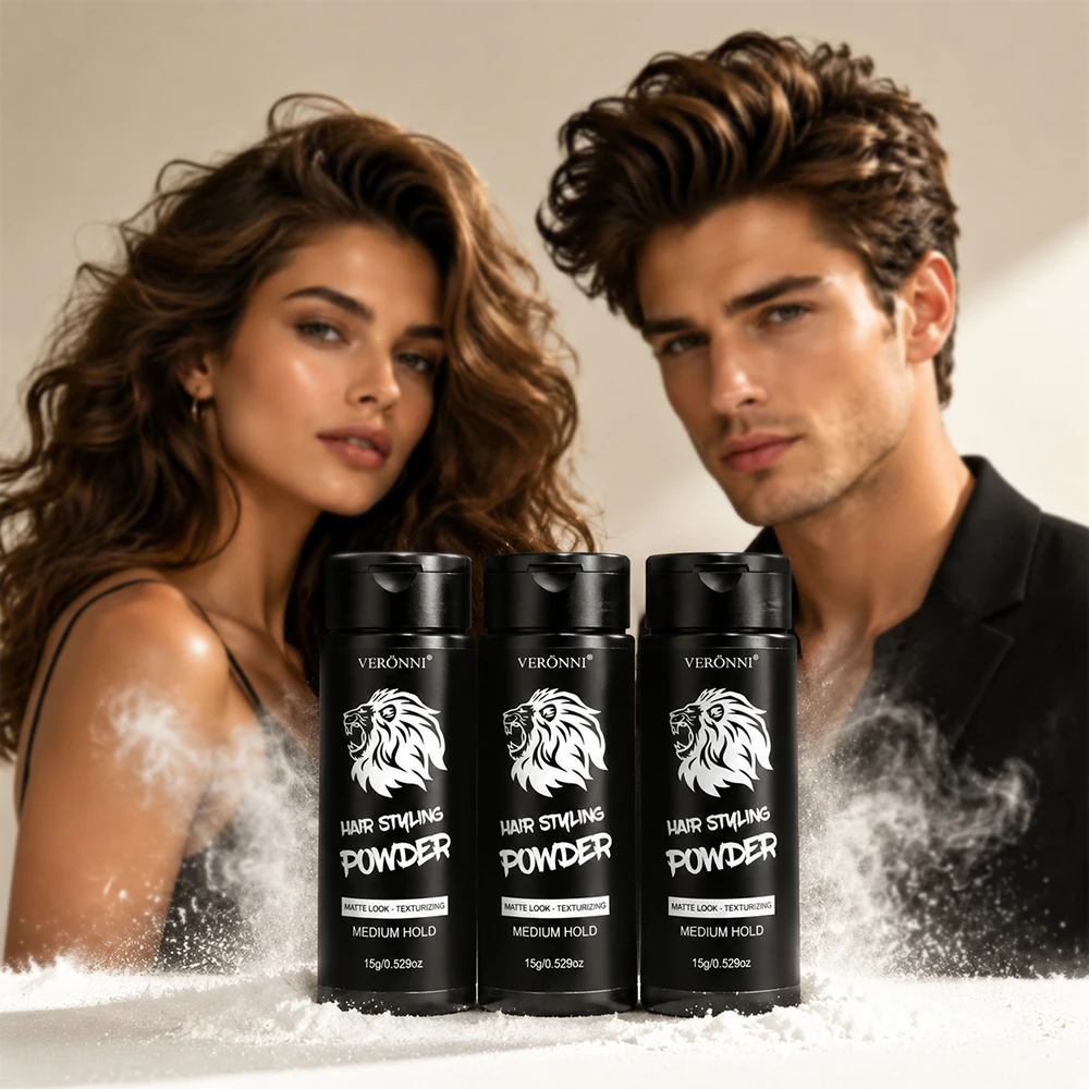 VERONNI Hair Styling Powder for Men Matte Texturizing Powder Medium Hold Fluffy Volume Hair Powder No Greasy Hairstyle Modeling