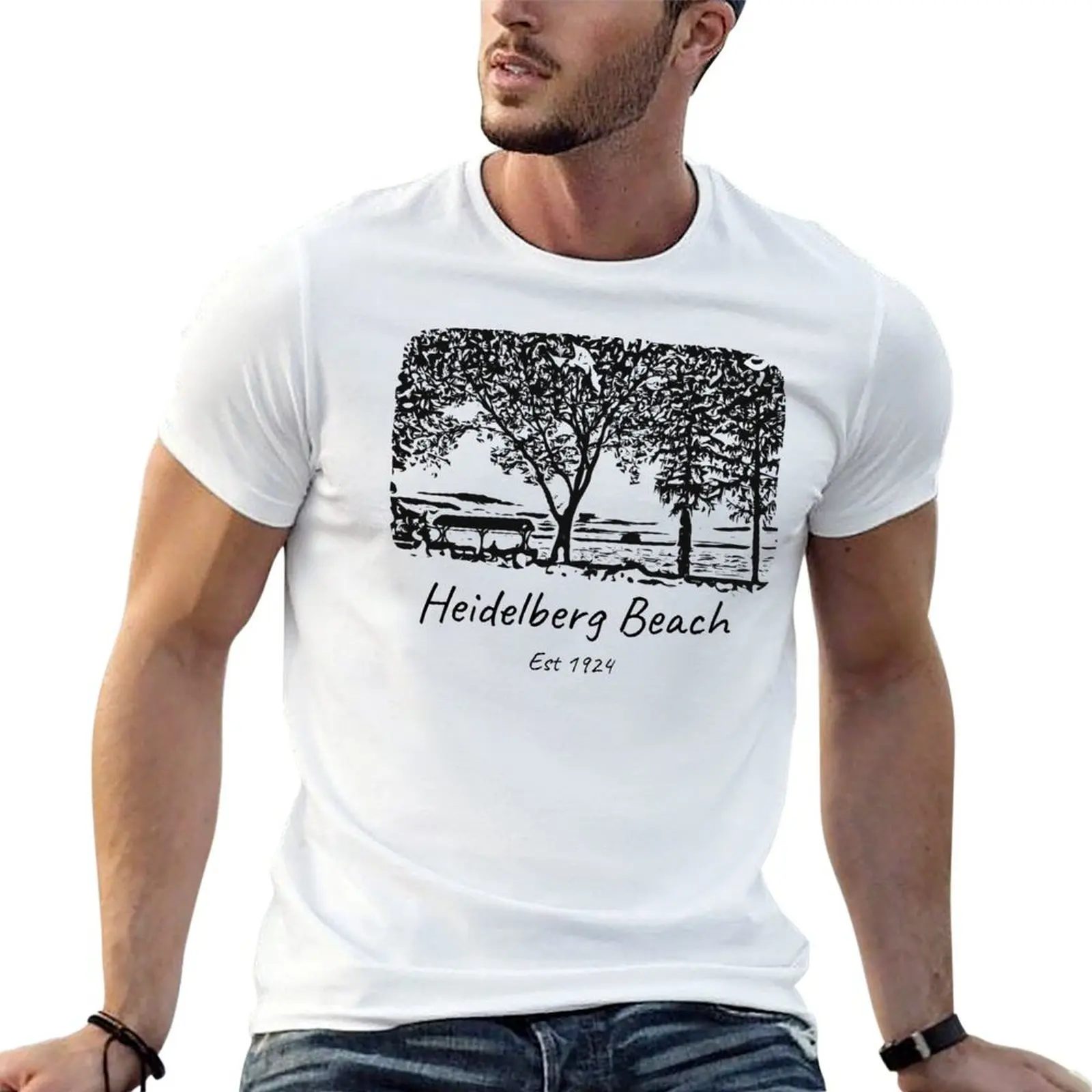 Heidelberg Centenial Sunset T-Shirt Retro Style Print Casual Top