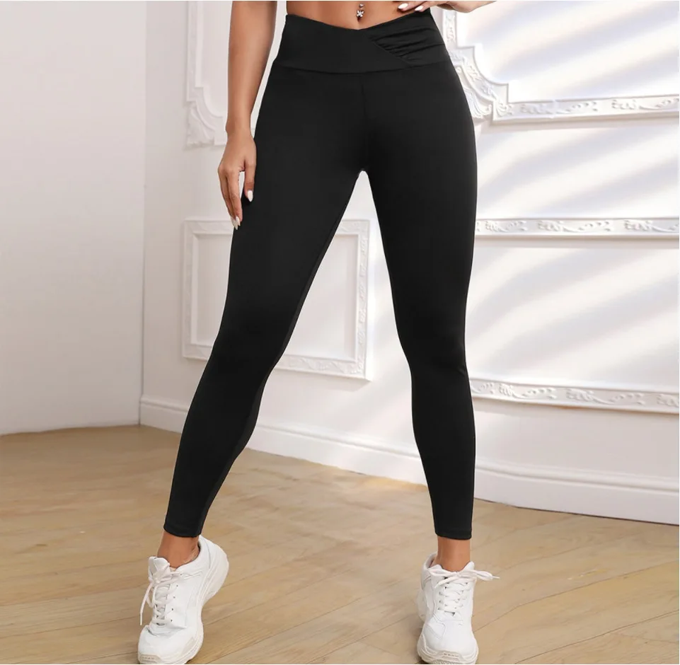 Leggings per il Fitness Legging senza cuciture Sport donna Solid Push Up Leggings a vita alta Scrunch Butt Sport Yoga Pant