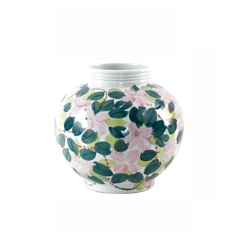 

New Chinese hand-painted flower blue and white ceramic advanced sense hydroponic vase living room decoration